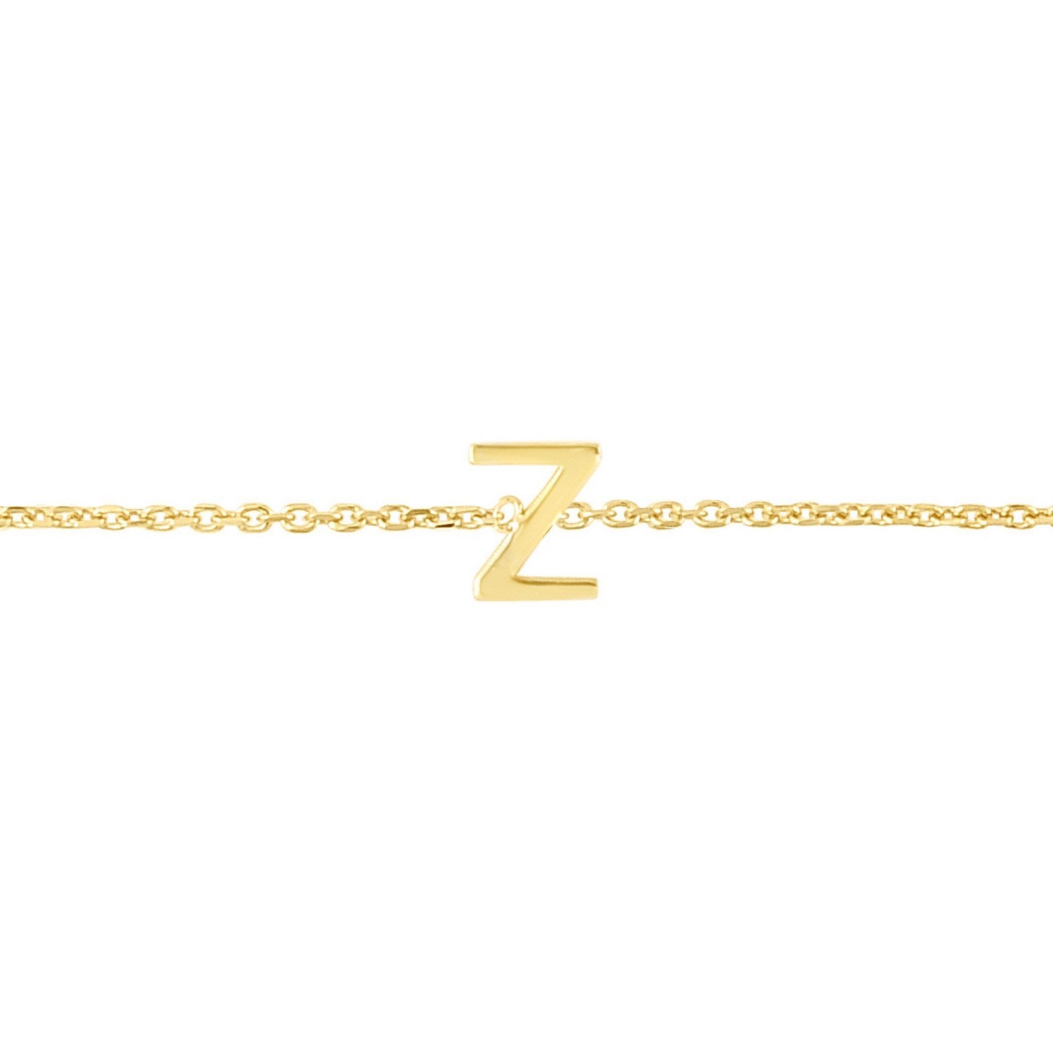 14K Yellow Gold Mini Initial Z Bracelet
