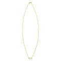 14K Yellow Gold Hexagon Mother Of Pearl Pendant Necklace