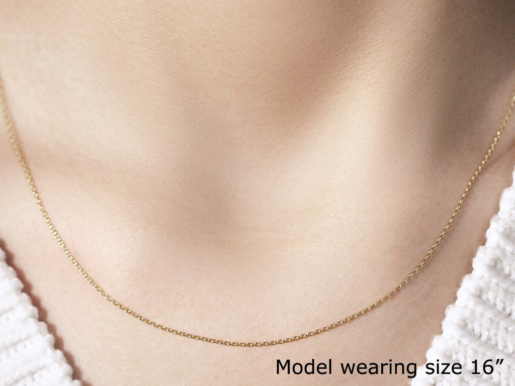 18k Yellow Gold Round Cable Link Chain (0.97 mm)