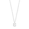 Sterling Silver Rhodium Plated Cubic Zirconia Octagonal Star Locket Necklace
