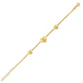 Sterling Silver Yellow Gold Plated Hearts Station Bracelet