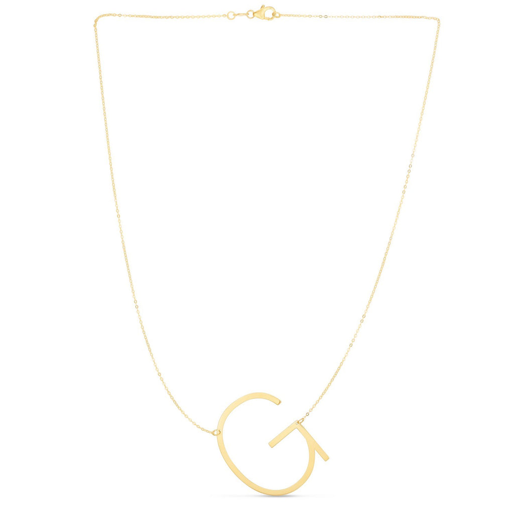 14K Yellow Gold Yours Truly Large Initial G Necklace