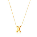 14K Yellow Gold Yours Truly Block Letter Initial X Necklace