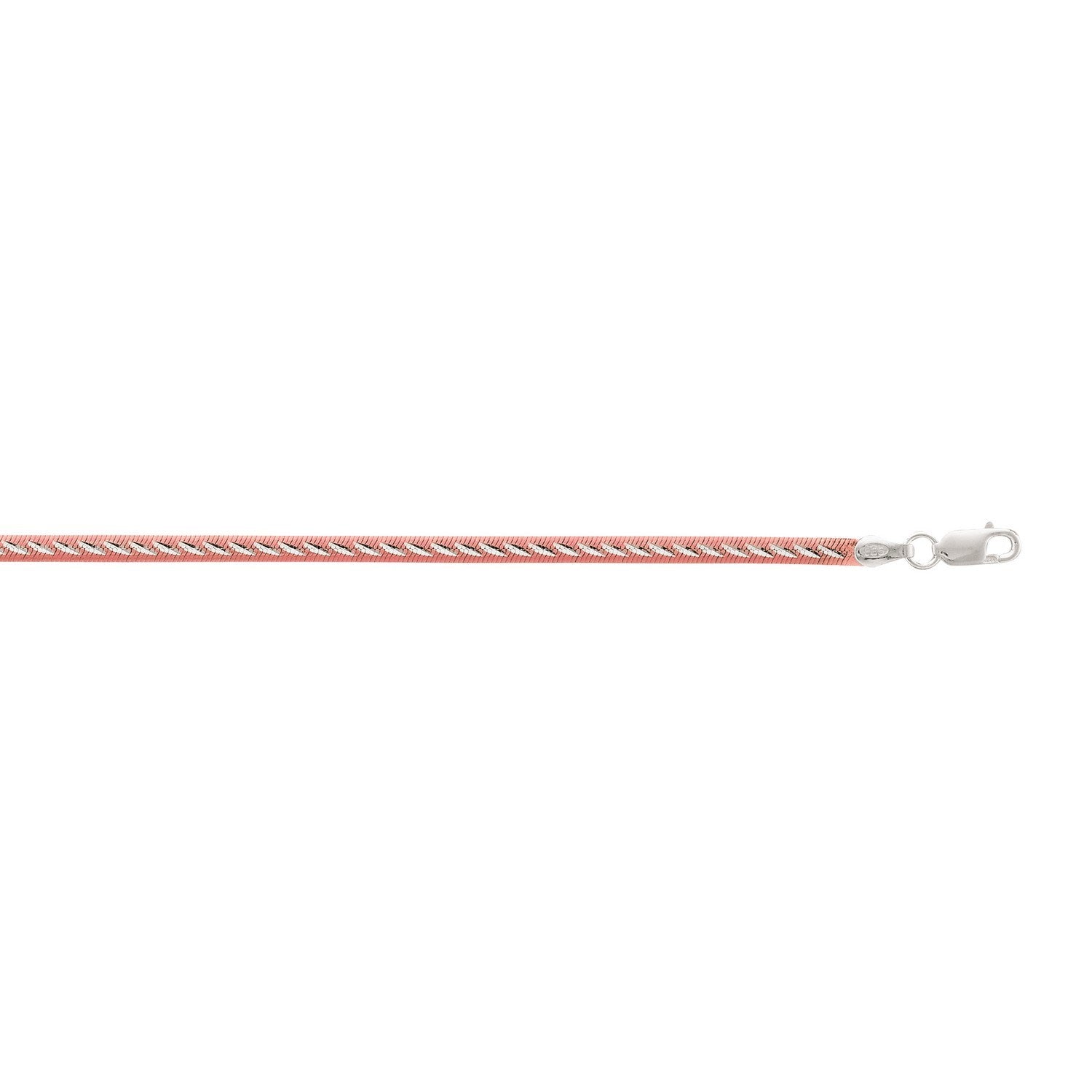 Sterling Silver Two Tone Snake Chain Inspired Anklet
