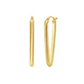 14K Yellow Gold V Hoop Earrings