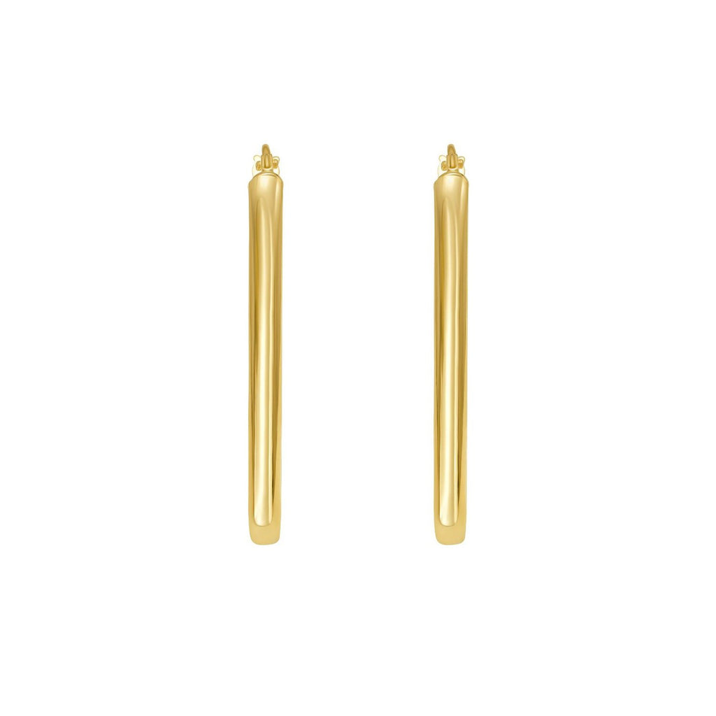 14K Yellow Gold V Hoop Earrings