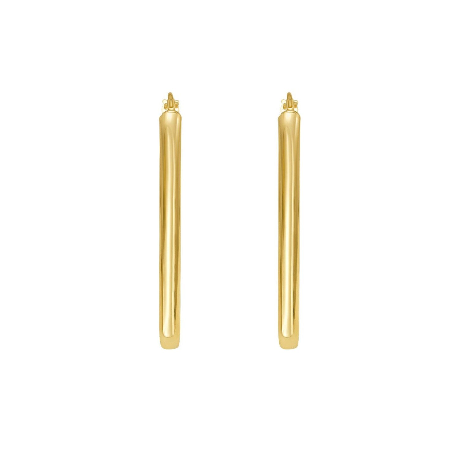 14K Yellow Gold V Hoop Earrings