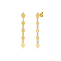 14K Yellow Gold Mirror Kite Link Drop Earrings