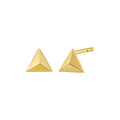 14K Yellow Gold Flat Back Triangle Earrings