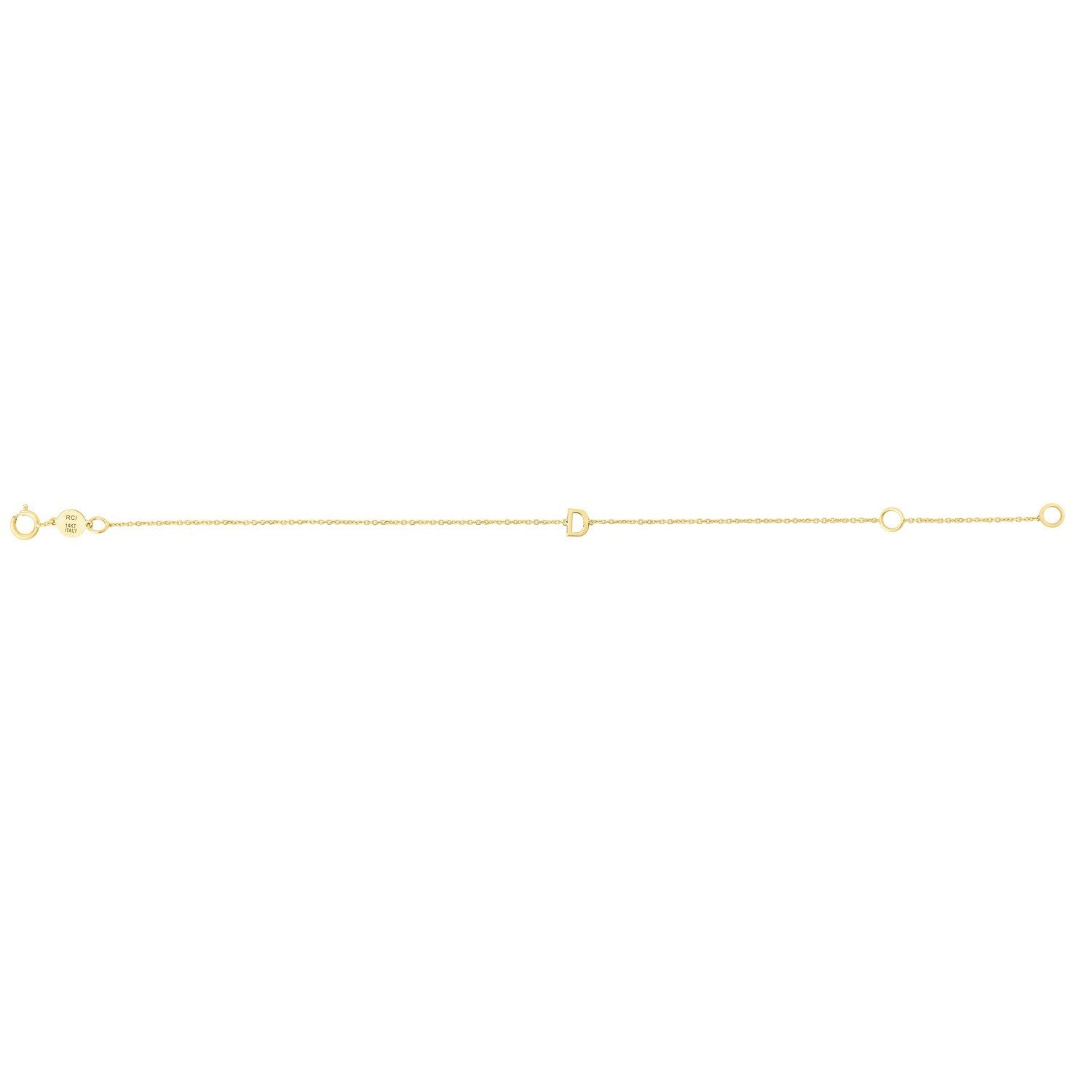14K Yellow Gold Mini Initial D Bracelet
