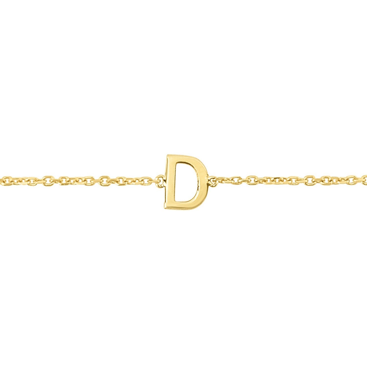 14K Yellow Gold Mini Initial D Bracelet