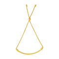 14k Yellow Gold Smooth Curved Bar and Lariat Style Bracelet (1.00 mm)