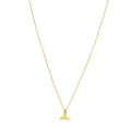 Whale Tail Necklace in 14K Yellow Gold