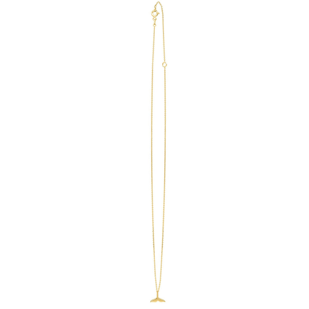 Whale Tail Necklace in 14K Yellow Gold