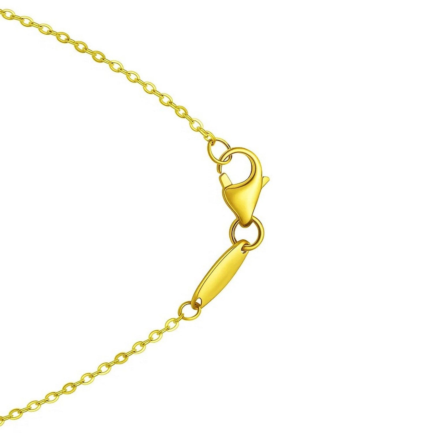 14K Yellow Gold Puffed Mini Clover Pendant Necklace