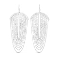 Sterling Silver Multi Strand Chain Drop Chandelier Earrings