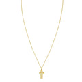 14K Yellow Gold Diamond Cut Cross Necklace