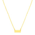 14k Yellow Gold Polished Mini Bar Necklace