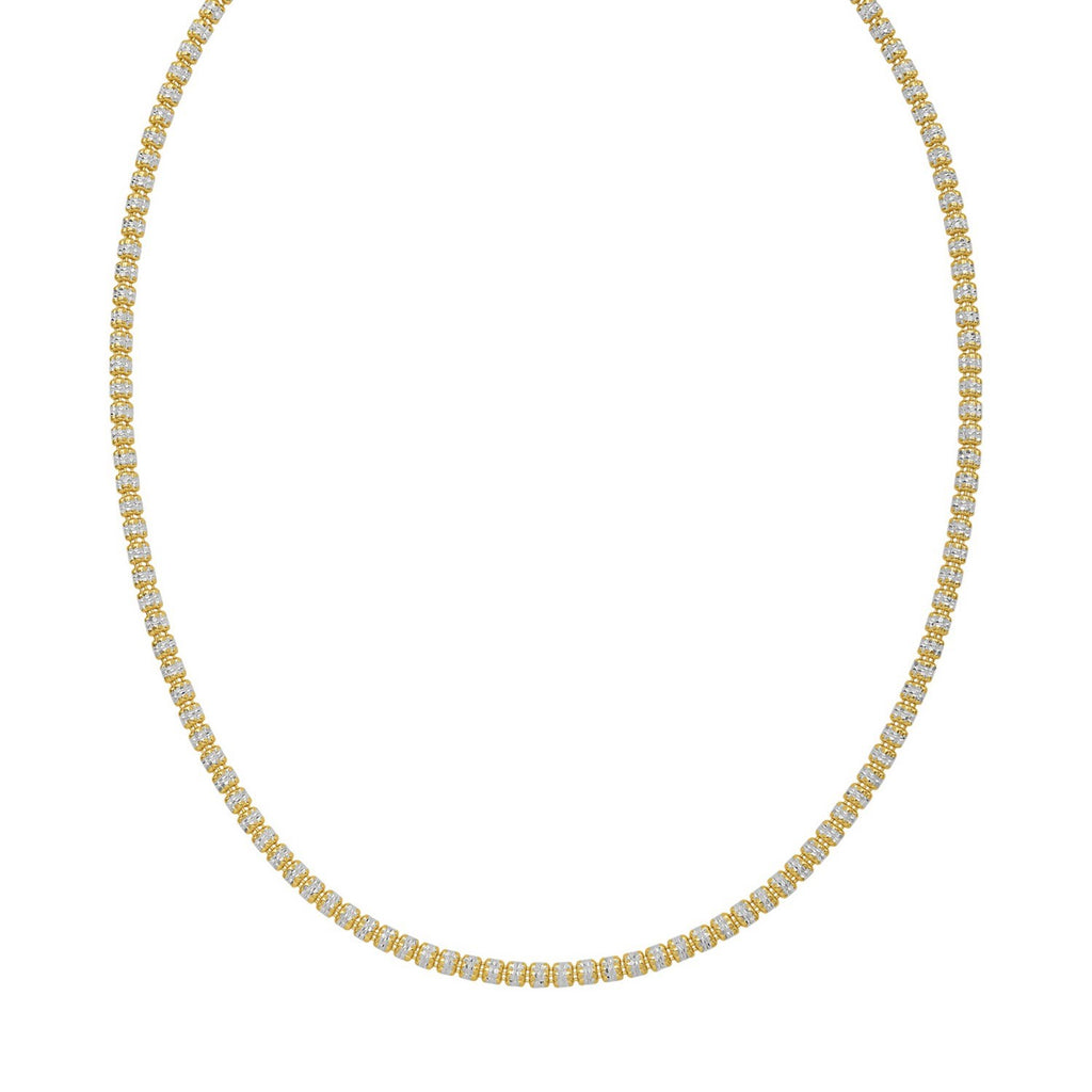 Sterling Silver with Gold Plated Ice Barrel Chain (3.80 mm)