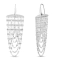 Sterling Silver Multi Strand Chain Drop Chandelier Earrings
