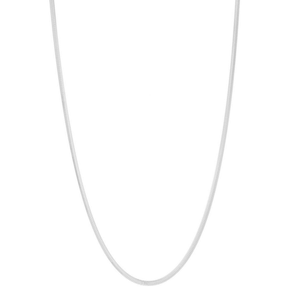Sterling Silver Rhodium Plated Oval Snake Chain (2.60 mm)