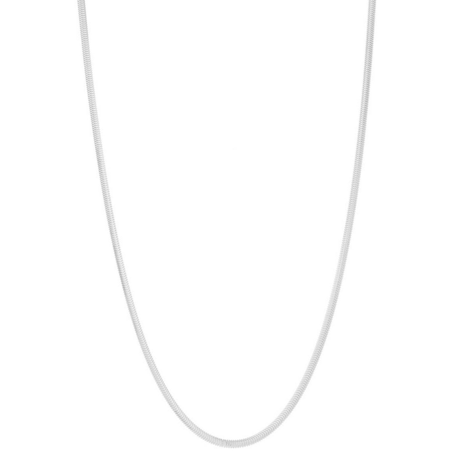 Sterling Silver Rhodium Plated Oval Snake Chain (2.60 mm)
