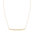 14k Yellow Gold Thin Textured Bar Necklace