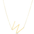 14K Yellow Gold Yours Truly Large Initial W Necklace