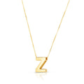 14K Yellow Gold Yours Truly Block Letter Initial Z Necklace