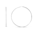 Rhodium Plated Endless Hoop Earrings in Sterling Silver