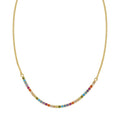 Sterling Silver Gold Plated Rainbow CZ Necklace