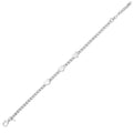 Sterling Silver Rhodium Plated Heart Chain Bracelet