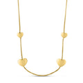 Sterling Silver Gold Plated Hearts Station Necklace