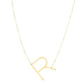 14K Yellow Gold Yours Truly Large Initial R Necklace