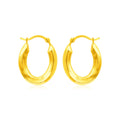 14k Yellow Gold Polished Oval Hoop Earrings