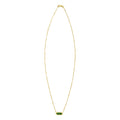 14K Yellow Gold Hexagon Malachite Pendant Necklace