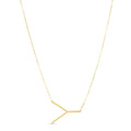 14K Yellow Gold Yours Truly Large Initial Y Necklace